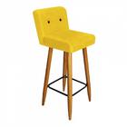 Kit 05 Banqueta Alta Preto Suede Amarelo