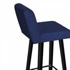 Kit 05 Banqueta Alta Preto Suede Azul Marinho