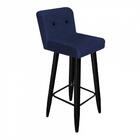 Kit 05 Banqueta Alta Preto Suede Azul Marinho