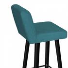 Kit 05 Banqueta Alta Preto Suede Azul Turquesa