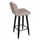 Kit 05 Banqueta Alta Preto Suede Bege