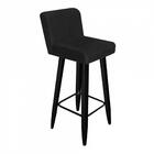 Kit 05 Banqueta Alta Preto Suede Preto