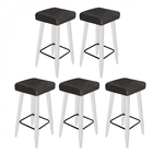 Kit 05 Banqueta Alta Quadrado Luma Para Cozinha Bar Balcão Bi