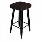 Kit 05 Banqueta Alta Quadrado Preto Corino Marrom