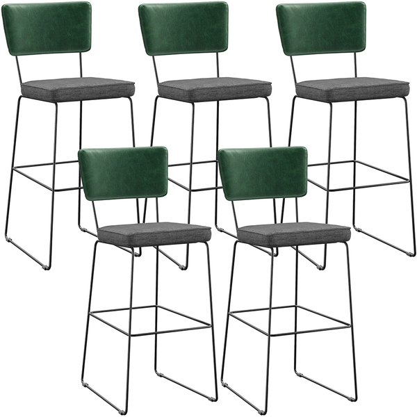 Kit 05 Banqueta Alta Sala Jantar Fixa Allana L02 Facto Verde