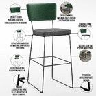 Kit 05 Banqueta Alta Sala Jantar Fixa Allana L02 Facto Verde