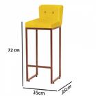 Kit 05 Banqueta Alta Suede Amarelo