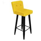 Kit 05 Banqueta Alta Suede Amarelo