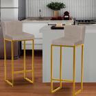 Kit 05 Banqueta Alta Suede Bege