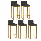 Kit 05 Banqueta Alta Suede Cinza