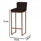 Kit 05 Banqueta Alta Suede Marrom