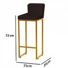 Kit 05 Banqueta Alta Suede Marrom