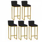 Kit 05 Banqueta Alta Suede Preto