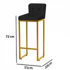 Kit 05 Banqueta Alta Suede Preto