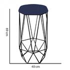 Kit 05 Banqueta Aramado Liz Preto Suede Azul Marinho