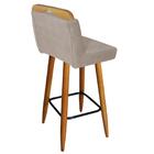 Kit 05 Banqueta Pé Palito Castanho Corino Bege