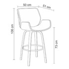 Kit 05 Banquetas Agra Giratória Com Base De Madeira E Apoio D