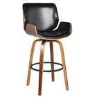 Kit 05 Banquetas Agra Giratória Com Base De Madeira E Apoio D