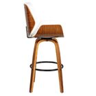 Kit 05 Banquetas Agra Giratória Com Base De Madeira E Apoio D