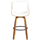 Kit 05 Banquetas Agra Giratória Com Base De Madeira E Apoio D