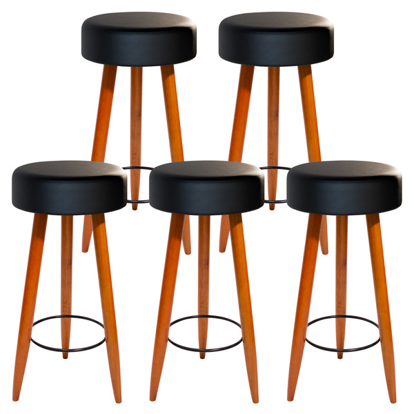 Kit 05 Banquetas Alta Bancada Gourmet Áustria 70cm Estofada P