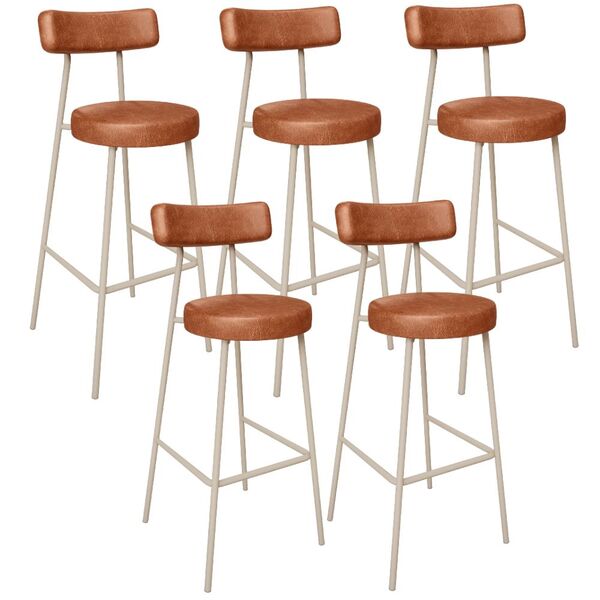 Kit 05 Banquetas Alta Bar Cozinha Sala De Jantar Aço Milão Ar