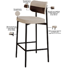 Kit 05 Banquetas Alta Bar Cozinha Sala De Jantar Aço Preto Ka