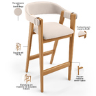 Kit 05 Banquetas Alta Bar Cozinha Sala De Jantar Bar Nadja L0