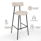 Kit 05 Banquetas Alta Bar Cozinha Sala De Jantar Em Aço Milão