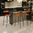 Kit 05 Banquetas Alta Bar Cozinha Sala De Jantar Em Aço Milão