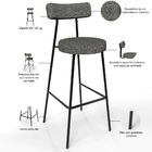 Kit 05 Banquetas Alta Bar Cozinha Sala De Jantar Estrutura Em