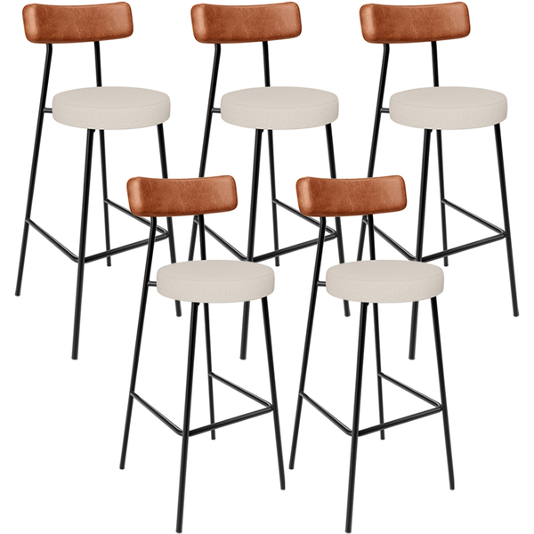 Kit 05 Banquetas Alta Bar Cozinha Sala De Jantar Milão L02 Co