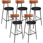 Kit 05 Banquetas Alta Bar Cozinha Sala De Jantar Milão L02 Co