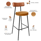 Kit 05 Banquetas Alta Bar Cozinha Sala De Jantar Milão L02 Co