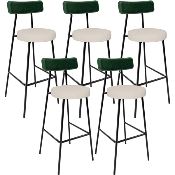 Kit 05 Banquetas Alta Bar Cozinha Sala De Jantar Milão L02 Fa