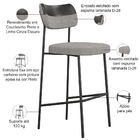 Kit 05 Banquetas Alta Bar Cozinha Sala Jantar Preto Elira L02