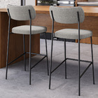 Kit 05 Banquetas Alta Bar Cozinha Sala Jantar Preto Elira L02