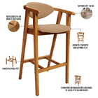 Kit 05 Banquetas Alta Cozinha Bancada Bar Sala De Jantar Fixa