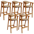 Kit 05 Banquetas Alta Cozinha Bancada Bar Sala De Jantar Fixa