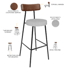 Kit 05 Banquetas Alta Cozinha Bar Sala Jantar Milão L02 Courí