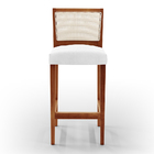 Kit 05 Banquetas Alta Cozinha Sala De Jantar Encosto Tela Bra