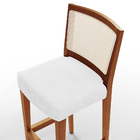 Kit 05 Banquetas Alta Cozinha Sala De Jantar Encosto Tela Bra