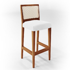 Kit 05 Banquetas Alta Cozinha Sala De Jantar Encosto Tela Bra