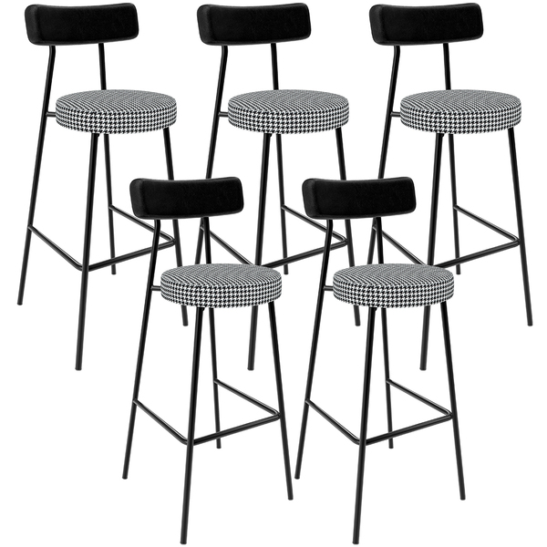 Kit 05 Banquetas Alta Cozinha Sala Jantar Em Aço Milão L02 Co