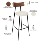 Kit 05 Banquetas Alta Cozinha Sala Jantar Milão L02 Couríssim