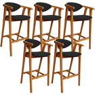 Kit 05 Banquetas Alta Para Cozinha Bancada Bar Sala De Jantar