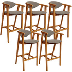 Kit 05 Banquetas Alta Para Cozinha Bancada Bar Sala De Jantar