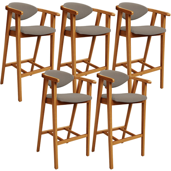 Kit 05 Banquetas Alta Para Cozinha Bancada Bar Sala De Jantar