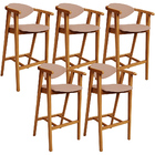 Kit 05 Banquetas Alta Para Cozinha Bancada Bar Sala De Jantar