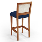 Kit 05 Banquetas Alta Para Cozinha Encosto Em Tela Branco Zio